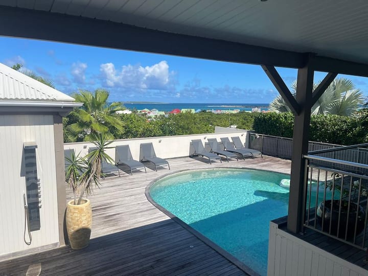 Piscine — Vue depuis le pool house